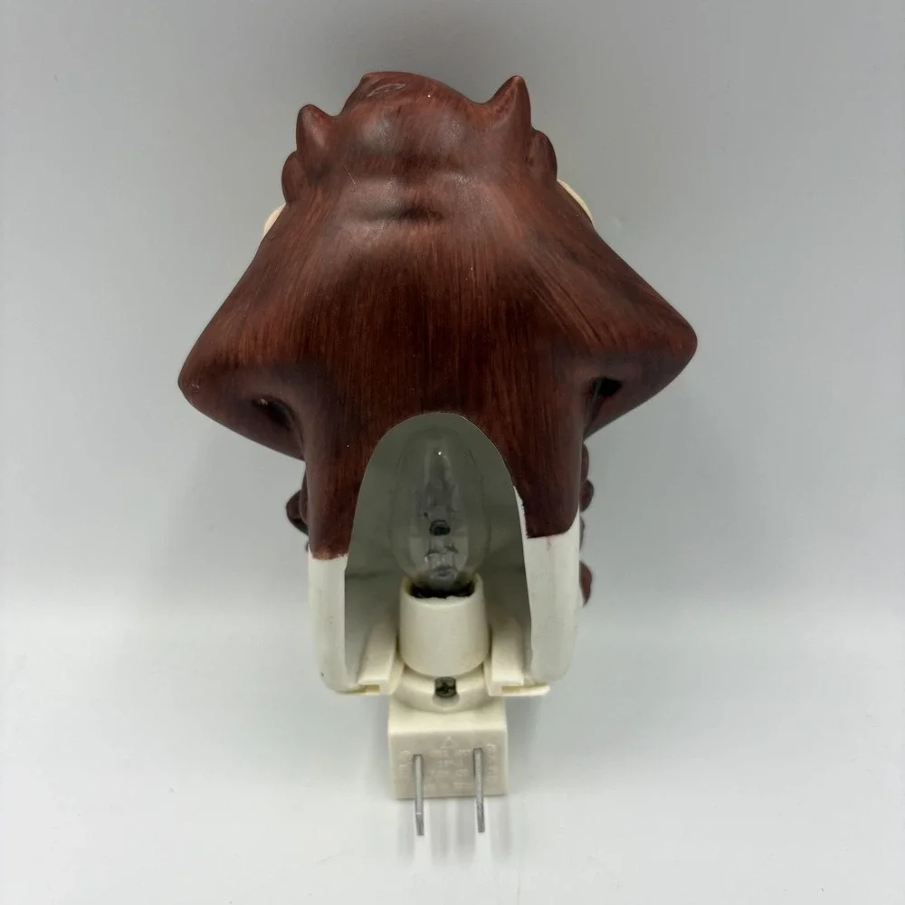 Warner Bros Looney Tunes Taz Night Light Plug In Brown Bathroom Hallway Kids VTG